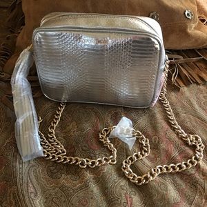 Victoria’s Secret silver and gold purse.